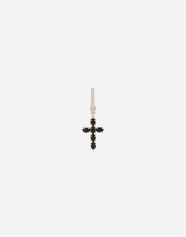 Dolce & Gabbana single cross earring with “DNA” rhinestones Black BJ0820AP599