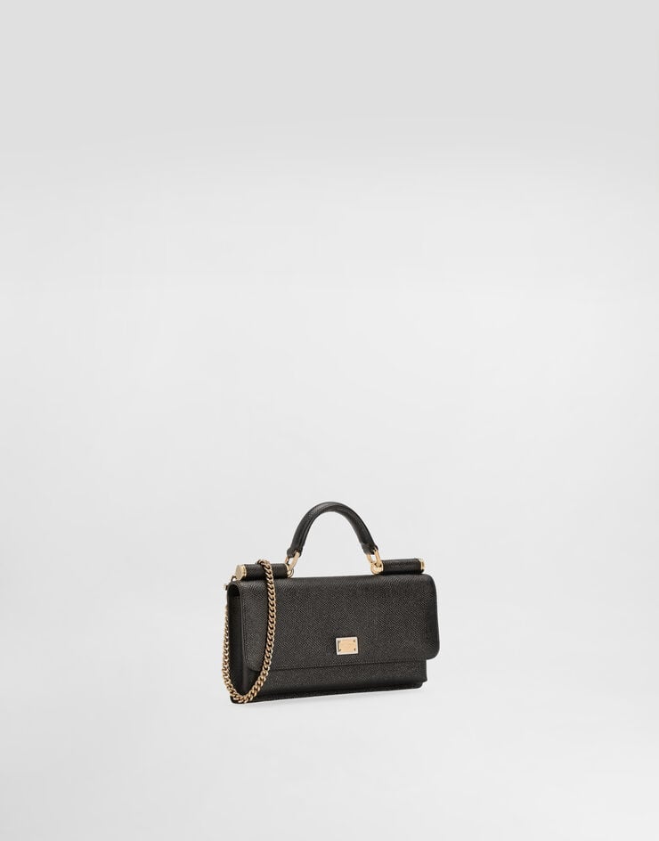 Dolce & Gabbana Dauphine-print calfskin mini bag Black BI3280A1001