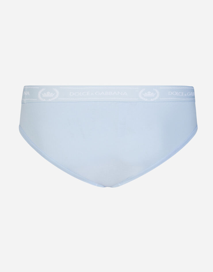 Dolce & Gabbana MEDIUM BRIEFS IN BI-ELASTIC COTTON AZZURRO M3B56JFUECH