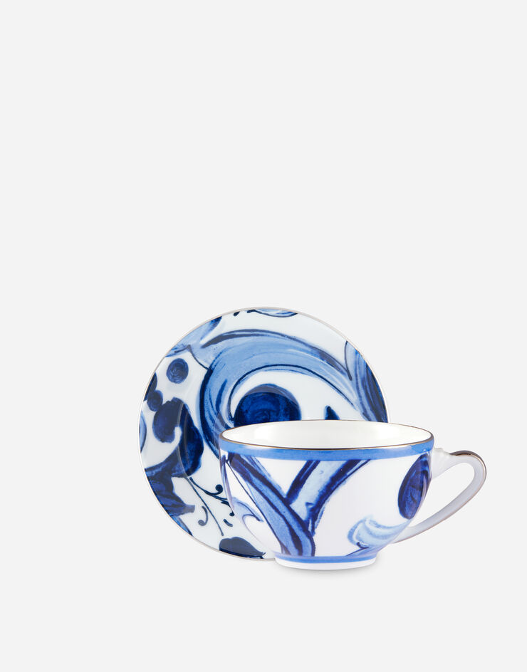 Dolce & Gabbana Tasse à Thé avec Soucoupe en Porcelaine Multicolore TC0102TCA36