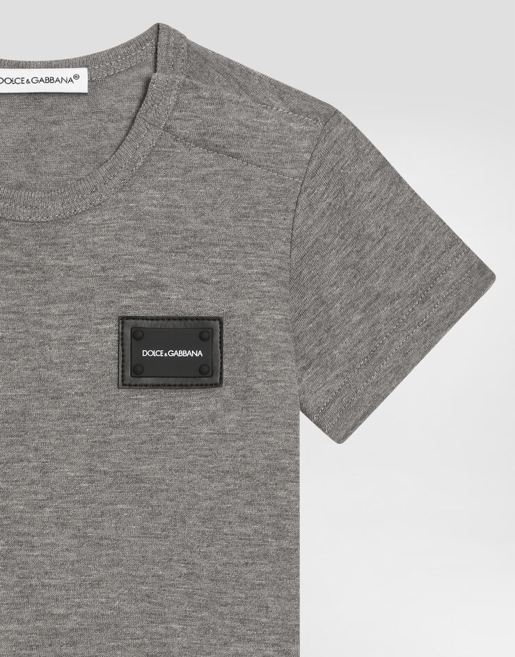 Dolce & Gabbana Camiseta de jersey con placa Gris L1JT7TG7OLK