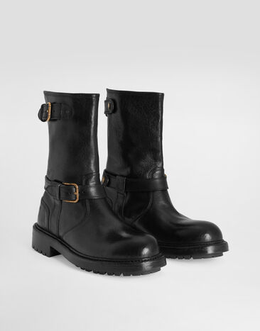 Dolce & Gabbana Smooth leather bernini boots Black A70032AO018