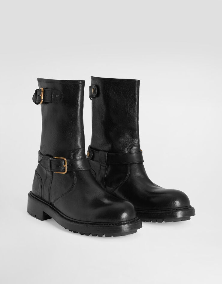 Dolce & Gabbana Bottes de motard en cuir Noir A70032AO018