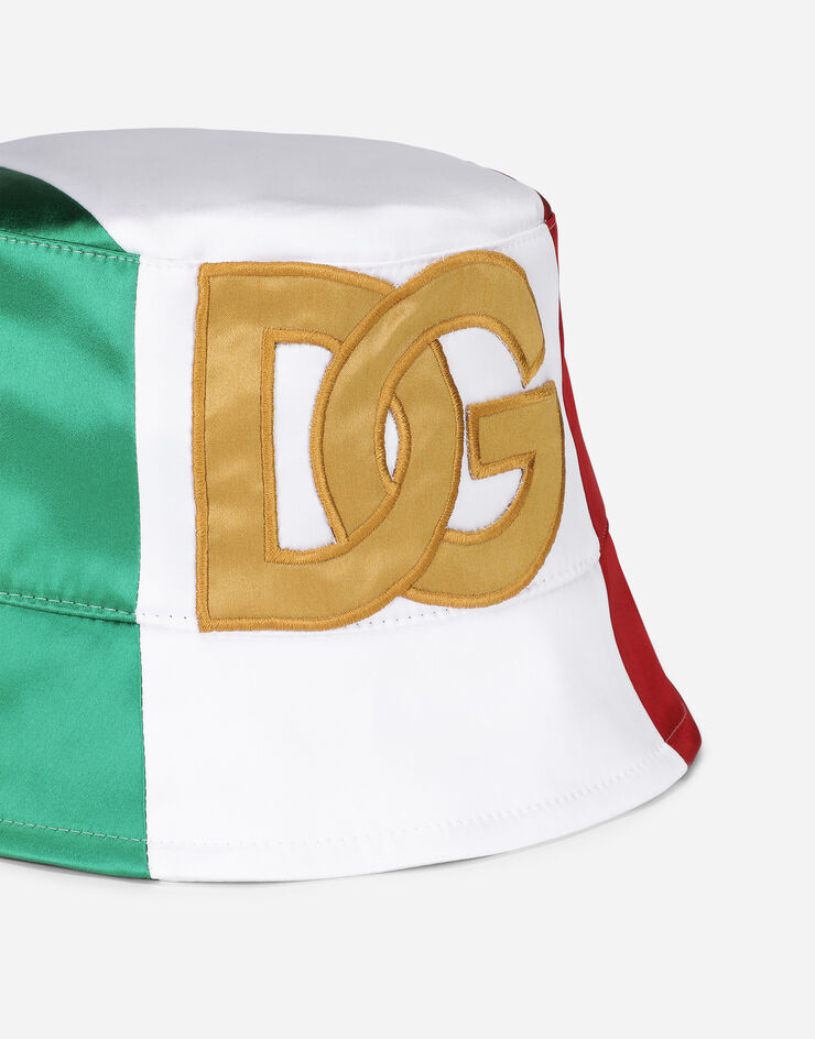 Dolce & Gabbana Satin bucket hat with DG logo Multicolor GH701ZGEZ97