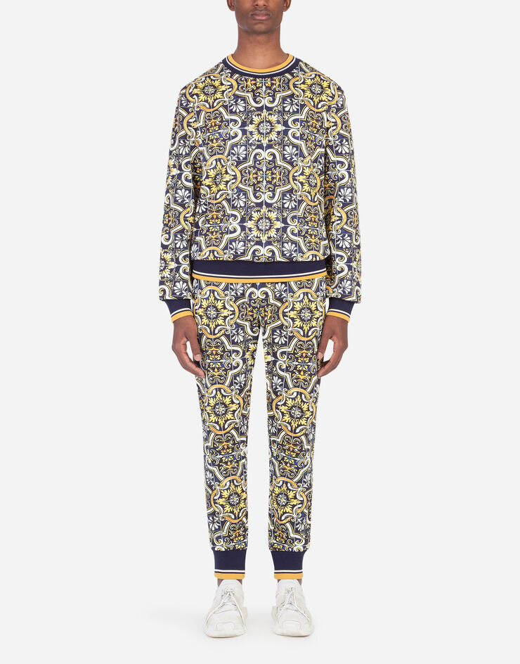 Dolce & Gabbana Jersey sweatshirt with maiolica print STAMPA MAIOLICA G9OW6TFI7VP