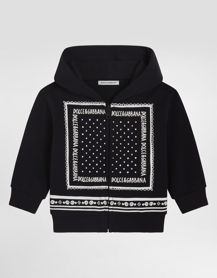 Dolce & Gabbana Hoodie with bandanna print Blue L1JWITG7OLL