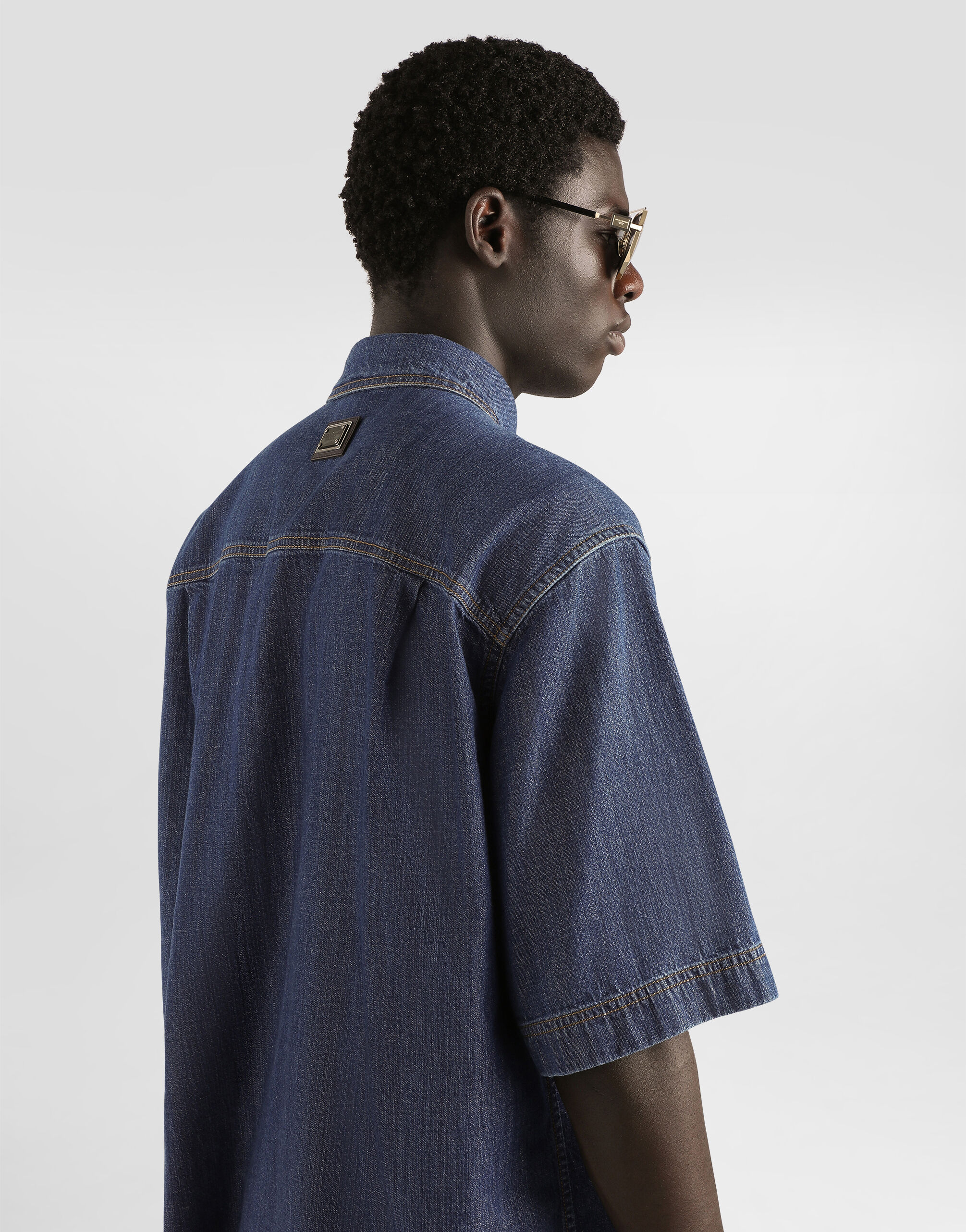 ※GIN【DOLCE & GABBANA】 デニムシャツ Denim shirt in Multicolor for Men | Dolce&Gabbana®