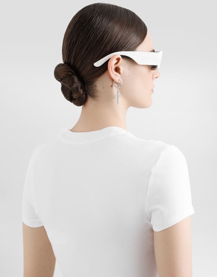 Dolce & Gabbana Jersey T-shirt with Dolce&Gabbana lettering Dolce & Gabbana Jersey T-shirt with Dolce&Gabbana lettering White F8U48TGDB6W