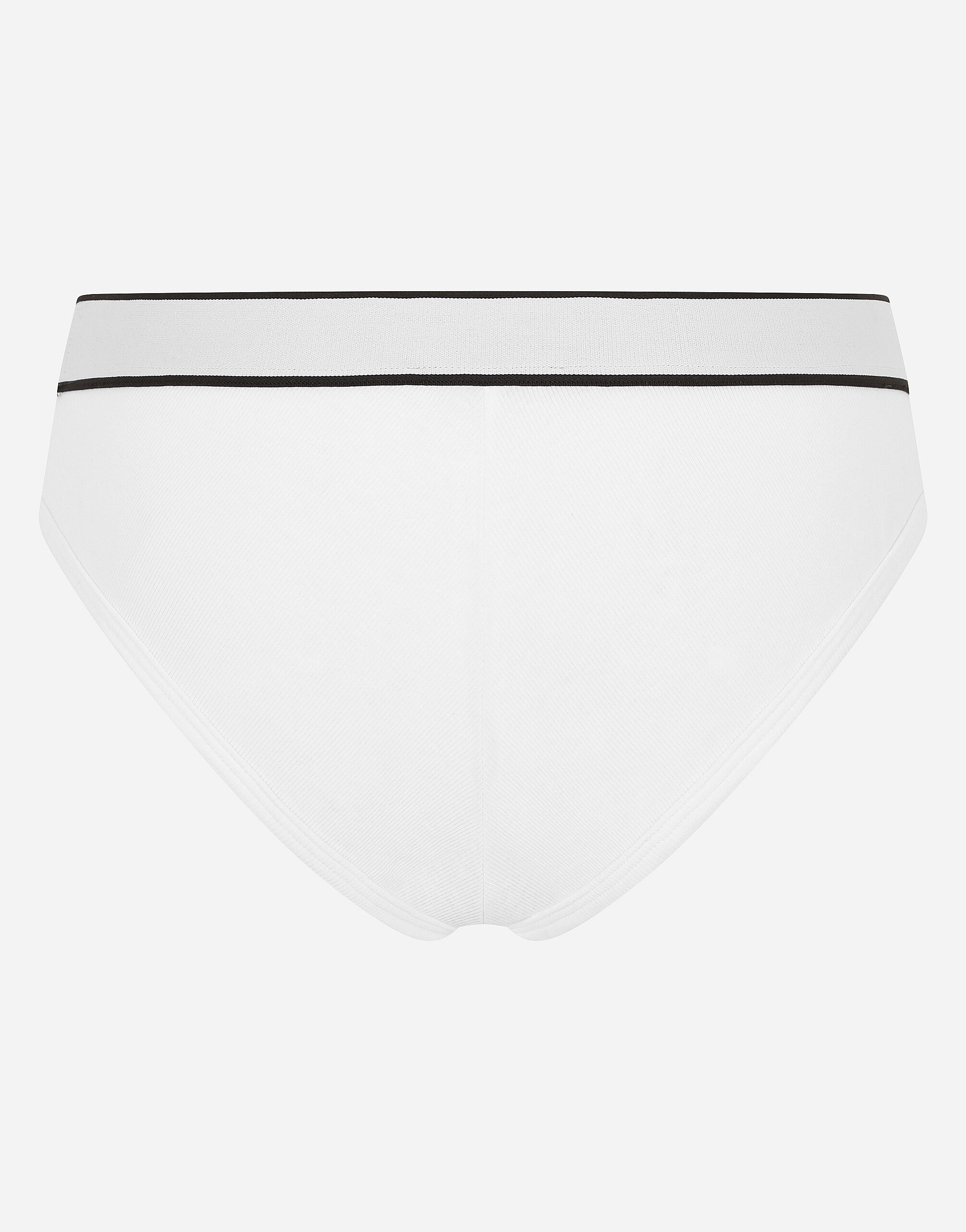 【DOLCE＆GABBANA】ジャージーブラジリアンブリーフ ホワイトのウィメンズ Jersey Brazilian briefs with branded