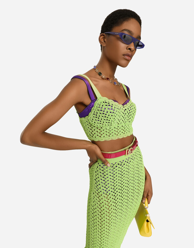 Dolce&Gabbana Crochet bra top Green FXL41TJFMO5