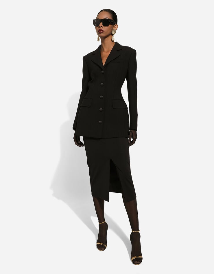 Dolce&Gabbana ロングブレザー ドルチェフィット シングルブレスト ウールキャディ ブラック F29XRTHUMTB