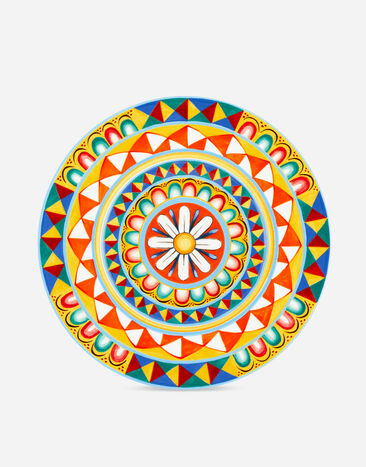 Dolce & Gabbana Charger Plate in Fine Porcelain Multicolor TC0010TCA88