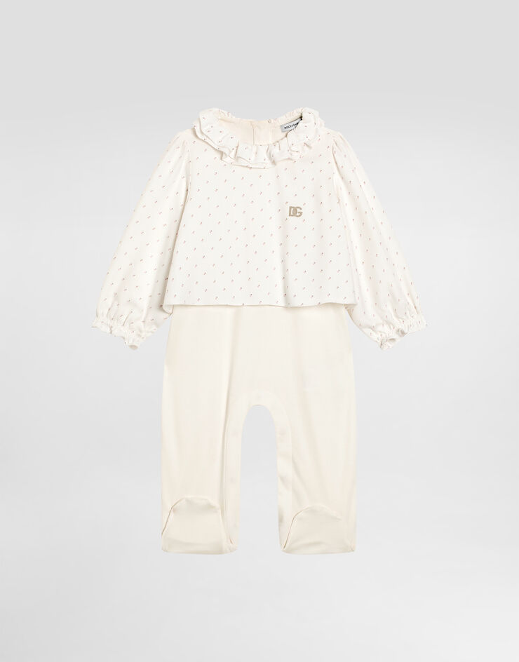 Dolce & Gabbana Polka dot interlock romper White L2JO4IG7PJB