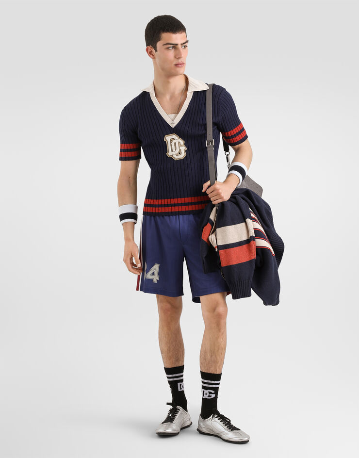 Dolce & Gabbana Striped jersey bermuda shorts Dolce & Gabbana Striped jersey bermuda shorts Multicolor GP1O6ZII7J0