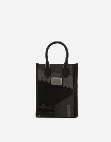 Dolce & Gabbana حقيبة سوق دنيم رقع صغيرة مطبعة BM2274AQ061
