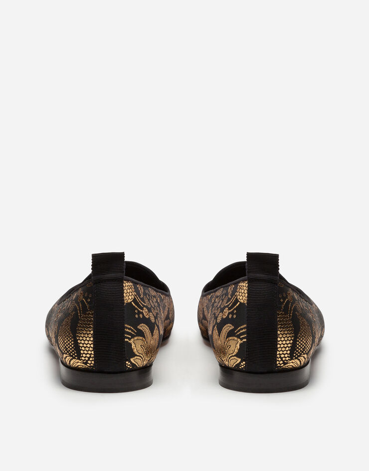 Dolce & Gabbana Jacquard Devotion slippers GOLD/SCHWARZ CP0146AJ765