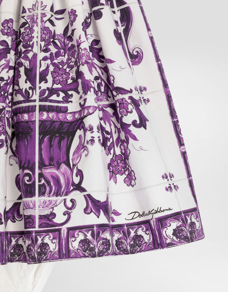 Dolce & Gabbana Majolica-print cotton poplin dress Multicolor L24DH6HH5EP