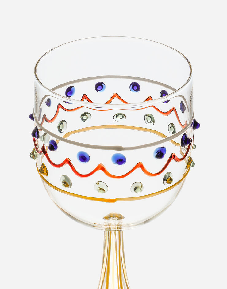 Dolce & Gabbana White Wine Glass Multicolor TCB001TCALV