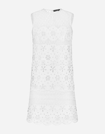 Dolce & Gabbana カットアウト ディテール コットン ショートドレス ホワイト F6JLDZGDCMV