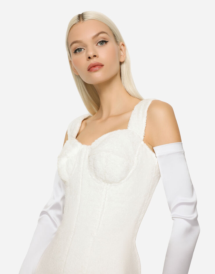 Dolce & Gabbana KIM DOLCE&GABBANA Mini-robe en éponge Blanc F6BHPTHU7OC