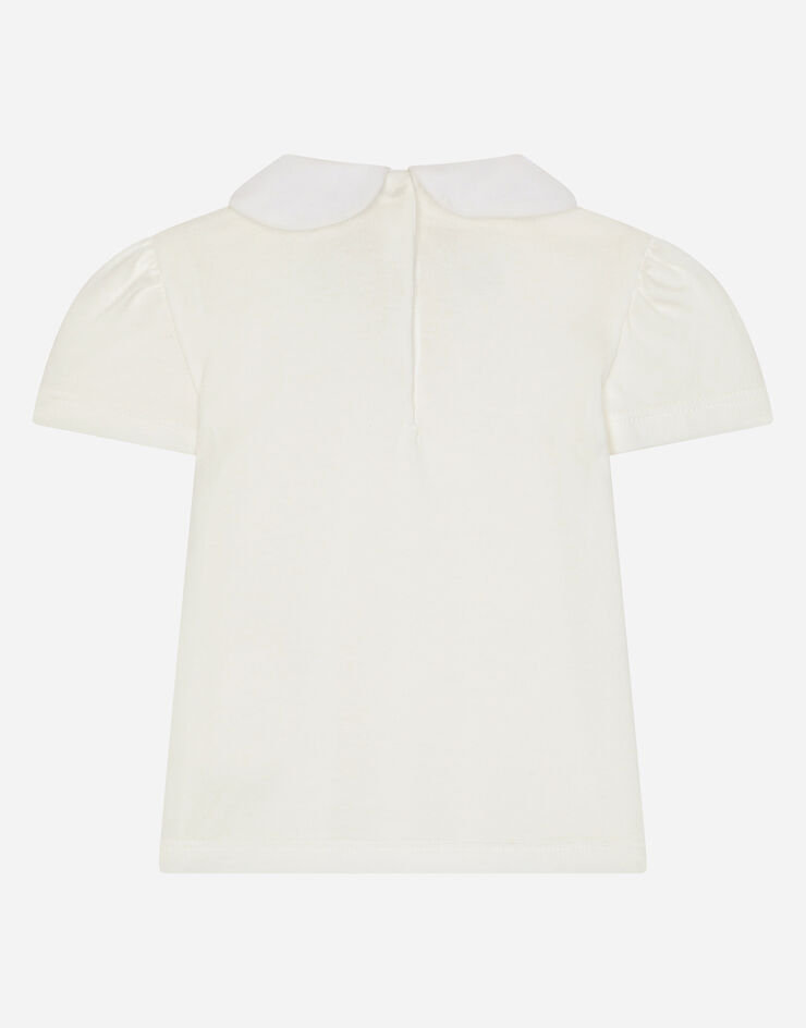 Dolce & Gabbana Camiseta de punto con baby leo bordado Blanco L2JTKIG7G4N