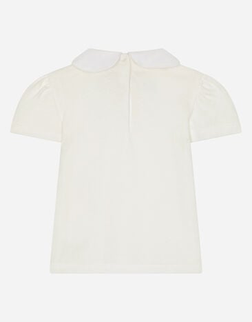 Dolce & Gabbana تيشيرت جيرسي بتطريز فهد صغير أبيض L2JTKIG7G4N