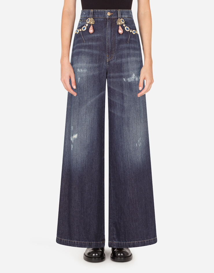 Dolce & Gabbana High-waisted Dolce jeans with decorative details BLUE FTBOMZG899G