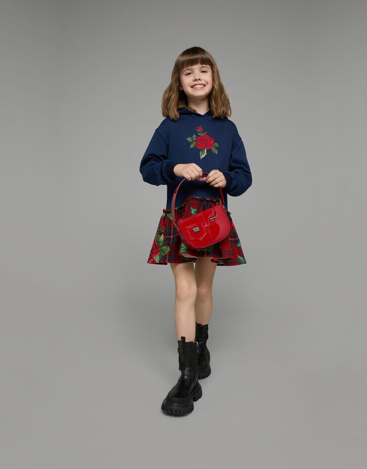 DolceGabbanaSpa Long-sleeved dress with hood and gathered skirt Multicolor L5JD6VG7JR6