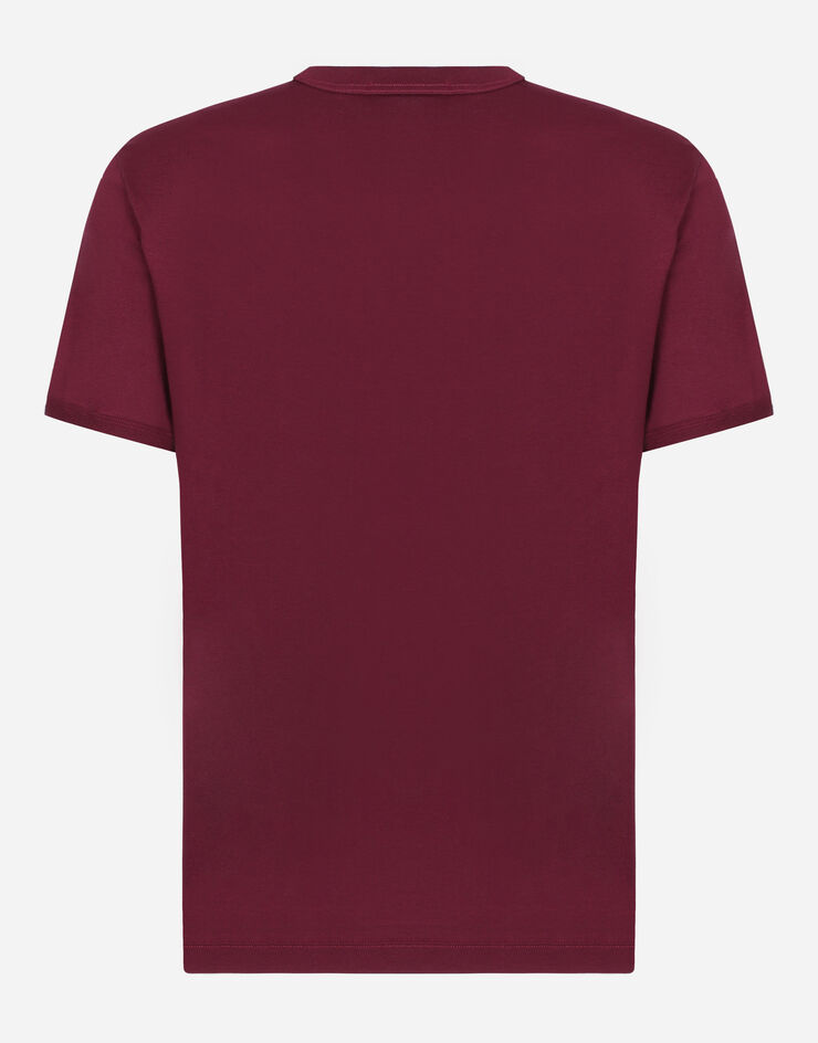 Dolce & Gabbana T-shirt cotone con ricamo Bordeaux G8PV1ZG7WUQ