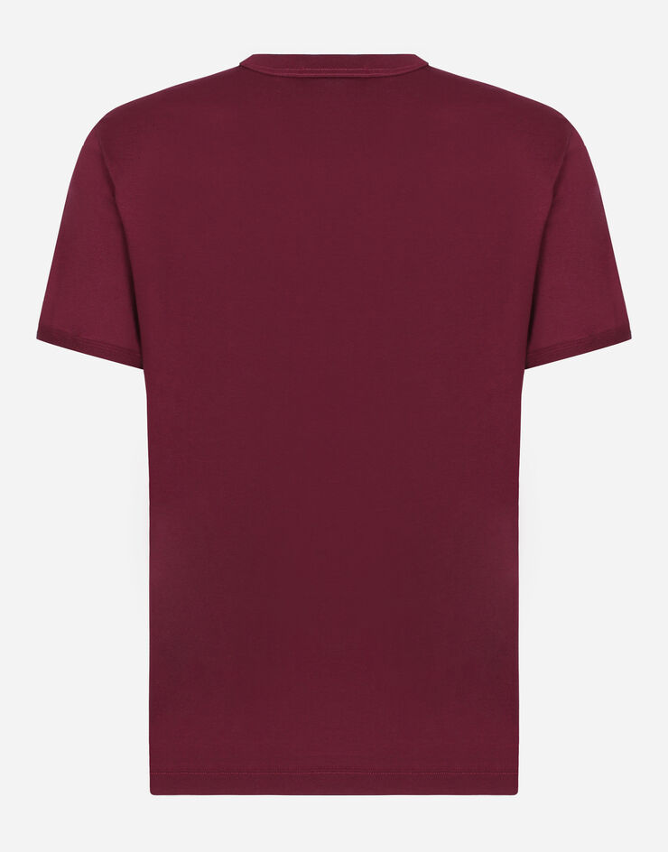 Dolce & Gabbana Cotton T-shirt with embroidery Bordeaux G8PV1ZG7WUQ