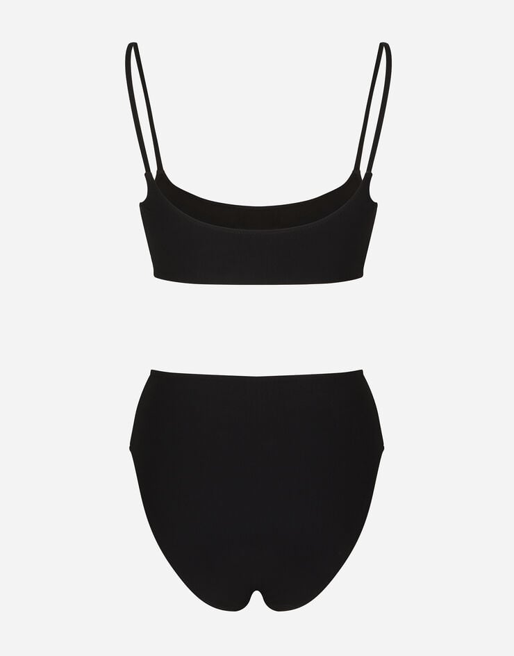 Dolce & Gabbana Bralet bikini with DG logo Black O8B00JFUGA2