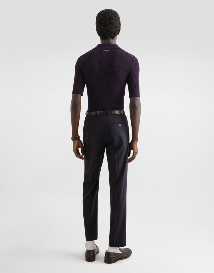 Dolce & Gabbana Rib knit polo shirt  GXZB5TJGMK7