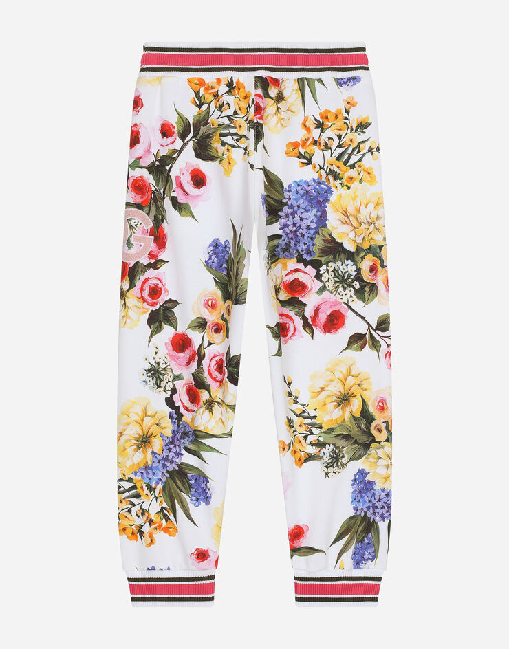 Dolce & Gabbana Pantaloni jogging in jersey stampa giardino Stampa L5JPB1HS7N4