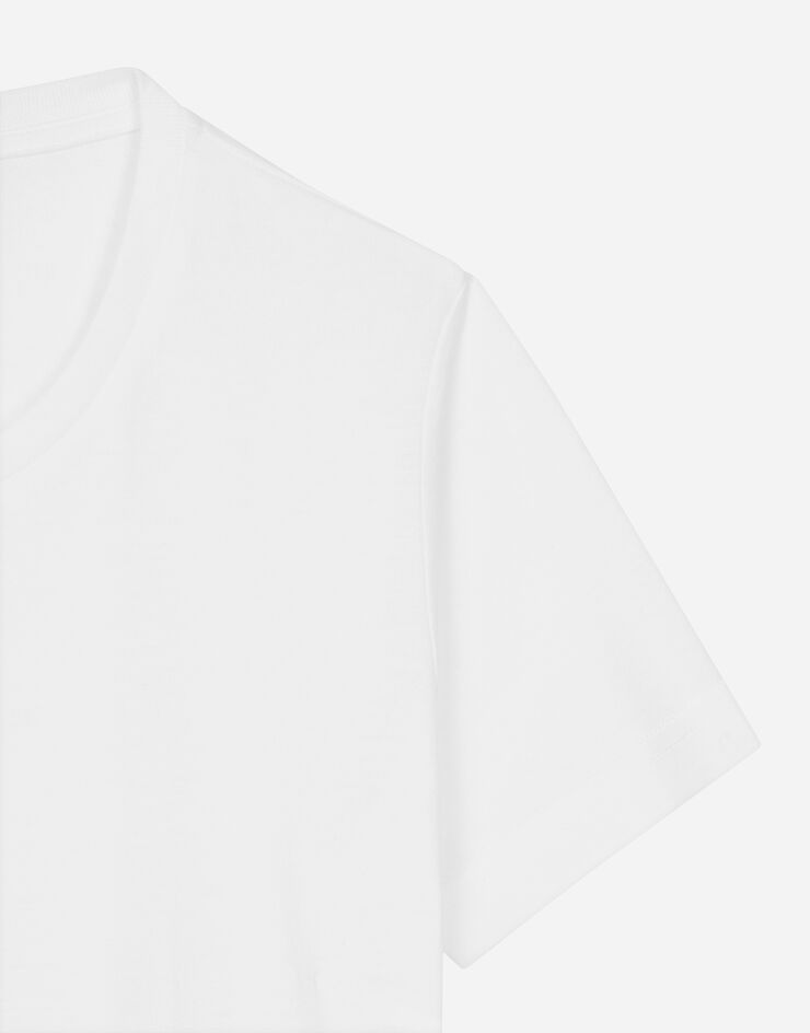 Dolce & Gabbana T-shirt à manches courtes en jersey Blanc F8H32TG7TLC