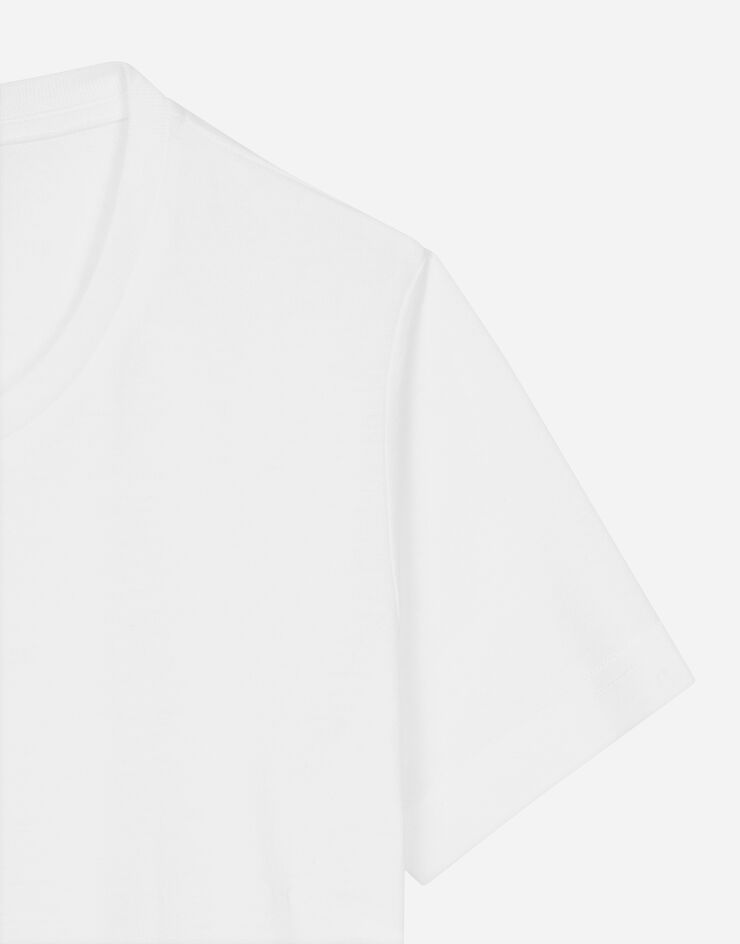 Dolce & Gabbana Camiseta de manga corta hecha de jersey Blanco F8H32TG7TLC