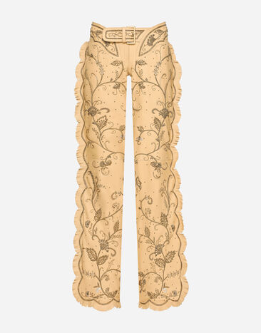 Dolce & Gabbana KIM DOLCE&GABBANA Leather pants with all-over embellishment Print FTC3HTHS5Q0