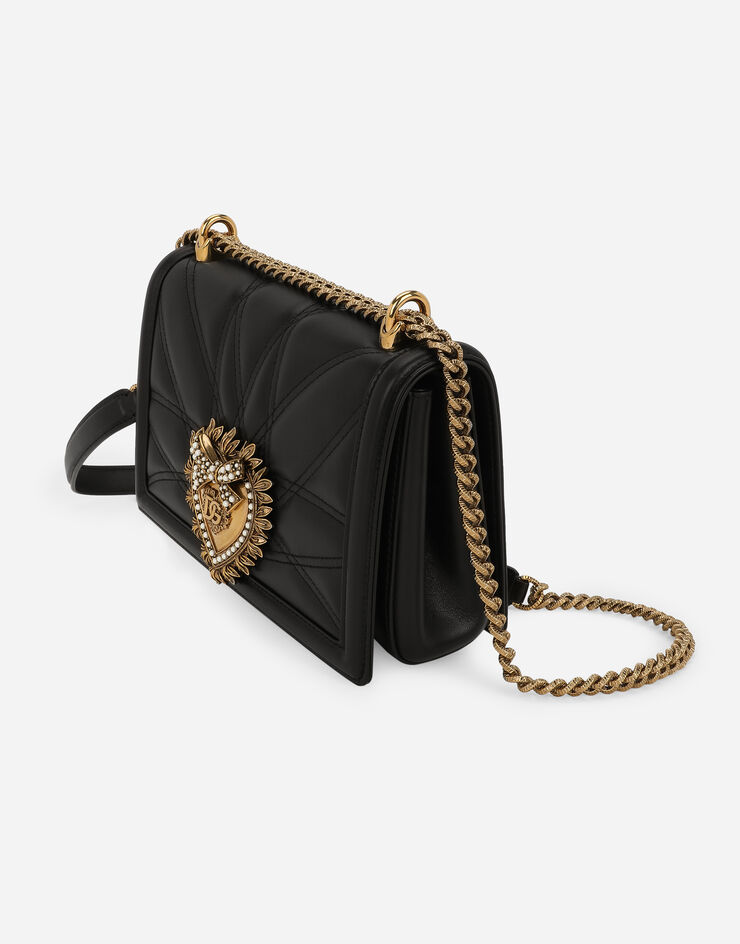 Dolce & Gabbana Mittelgroße Tasche Devotion aus Matelassé-Nappaleder Schwarz BB7158AW437