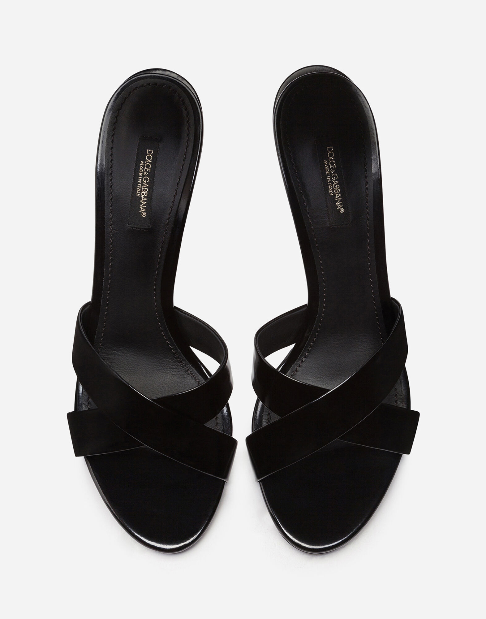 サンダル Dolce & Gabbana Calfskin mules Patent leather 3.5 mules in Black for Women | Dolce&Gabbana®