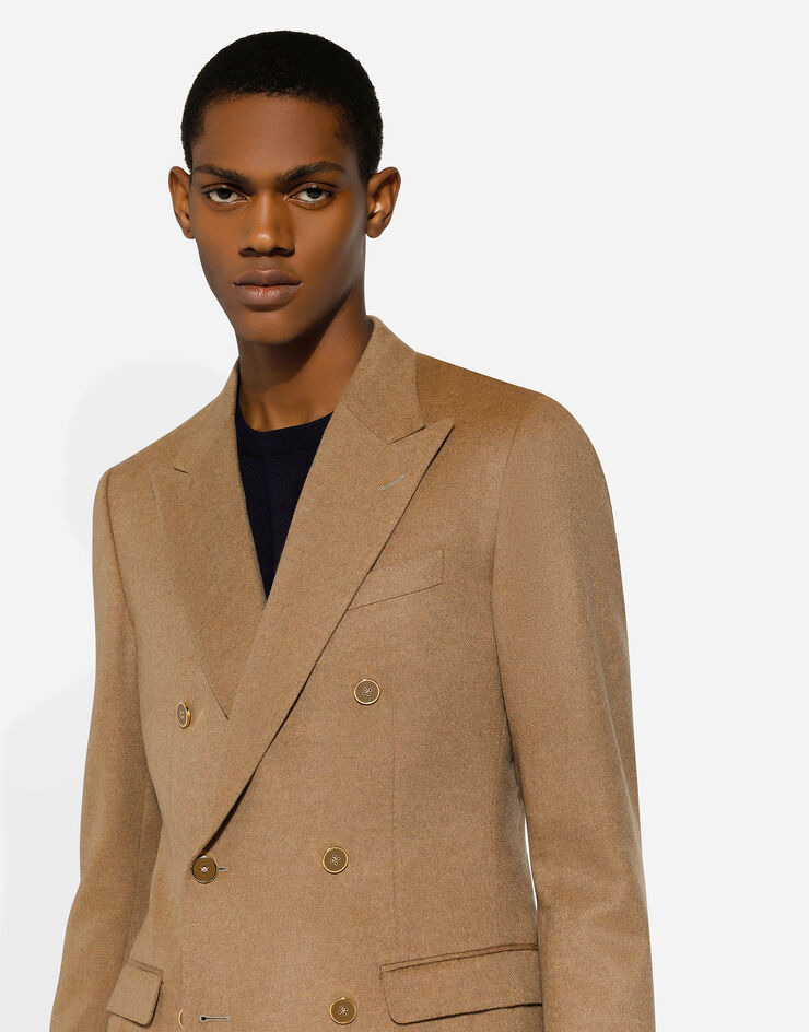 Dolce & Gabbana Double-breasted silk/cashmere Taormina-fit jacket Beige G2NW1TFU3LU