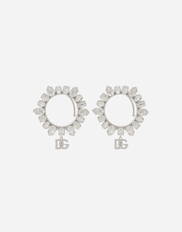 Dolce & Gabbana Earcuff earrings with DG logo and rhinestones Silver WBQ4S2W1111