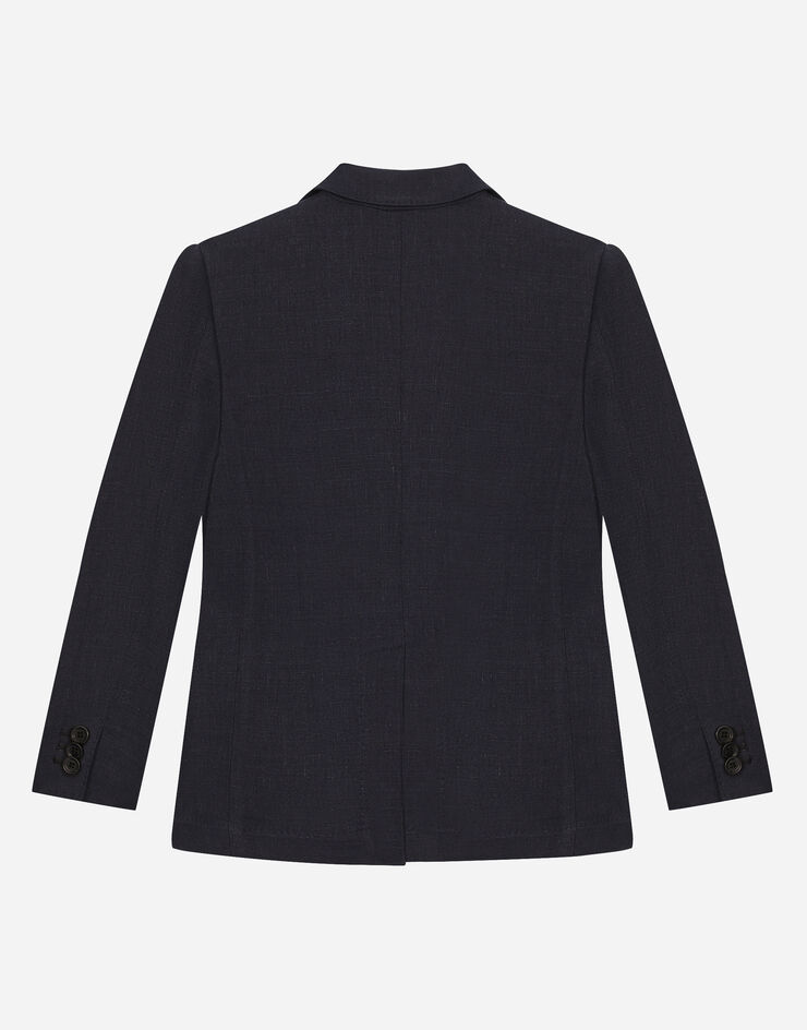 Dolce & Gabbana Single-breasted linen jacket Azul L41J80FU9AQ