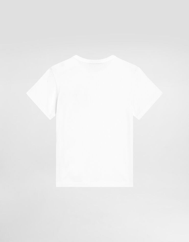 Dolce & Gabbana Camiseta de punto con placa del logo Blanco L1JT7TG7OLK