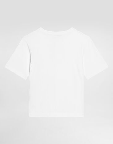 Dolce & Gabbana Jersey T-shirt with DG logo White L5JTAZG7B6N