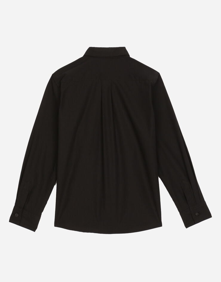 Dolce & Gabbana Camicia in popeline con logo DG Nero L43S92G7K2L