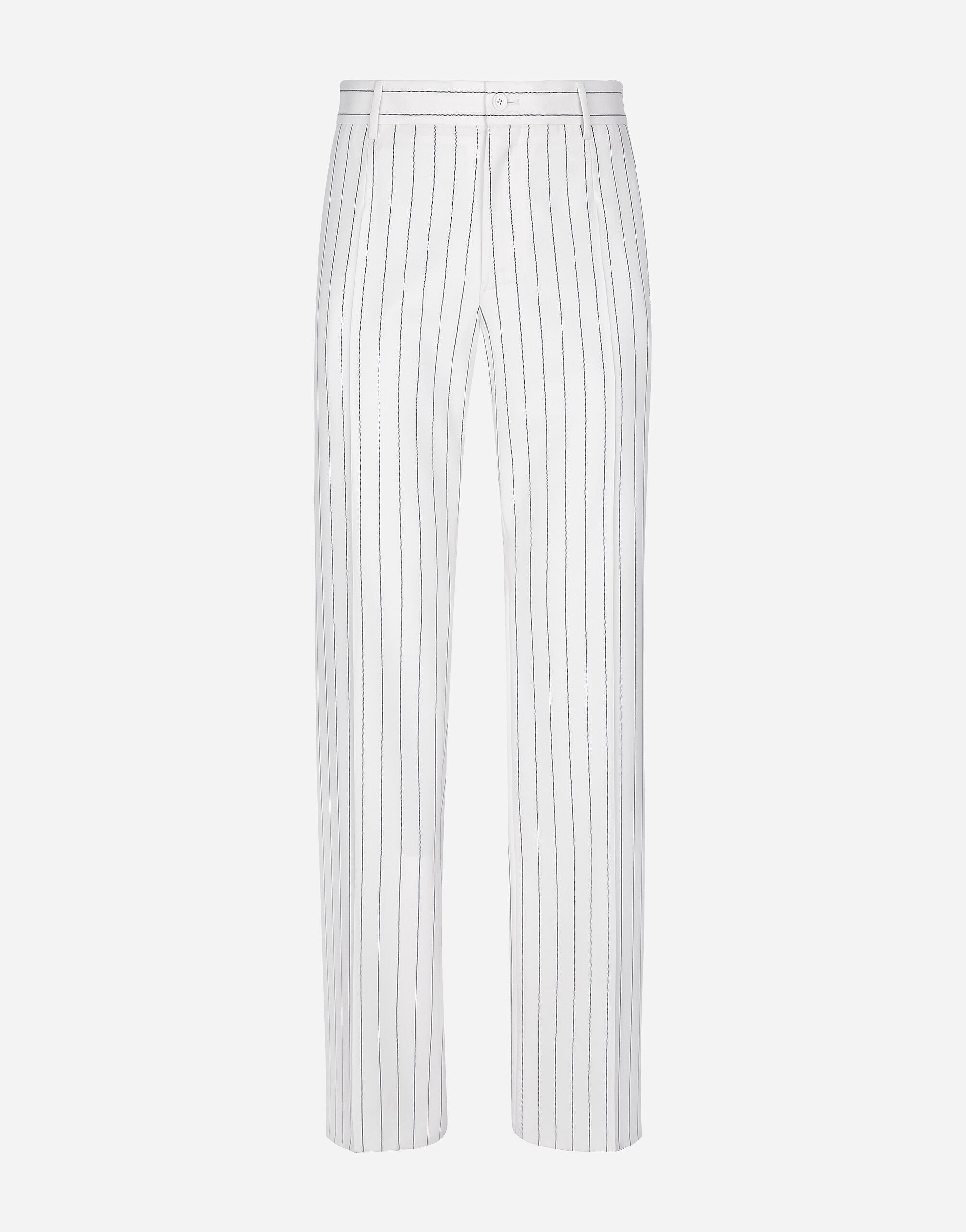 Dolce & Gabbana Straight-leg pinstripe pants White GVUZATG7K4T