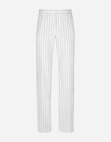 Dolce & Gabbana Straight-leg pinstripe pants Brown GV1FXTHUMG4
