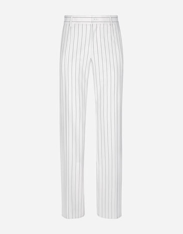 Dolce & Gabbana Pantalón de pernera recta con rayas diplomáticas Blanco GYZMHTFRBC7