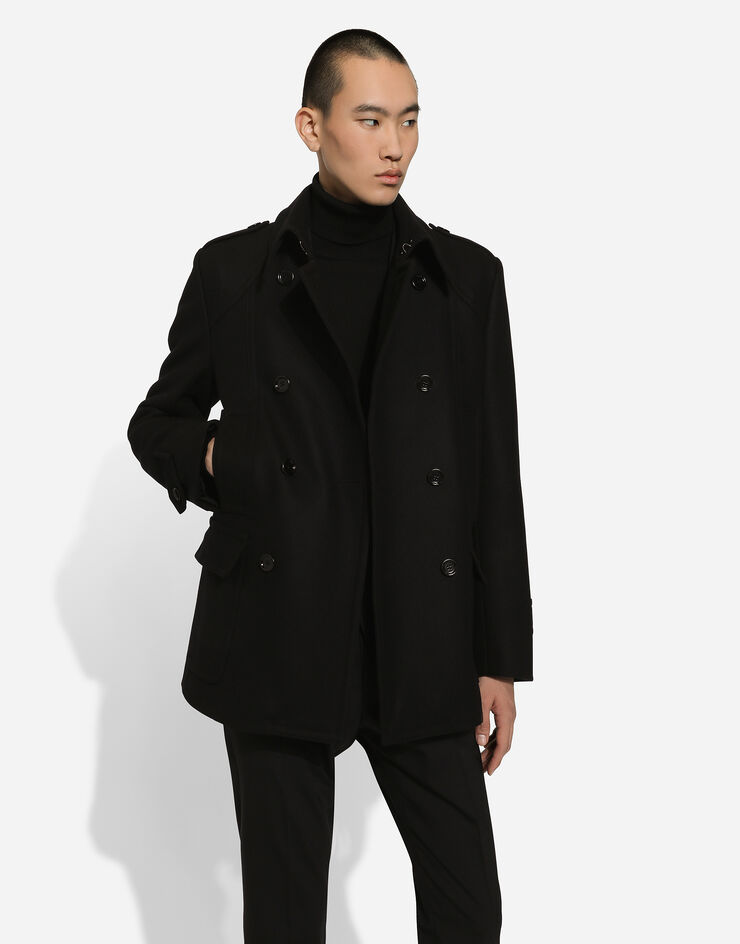 Dolce & Gabbana Double-breasted wool-blend pea coat Black G046UTHUMT8
