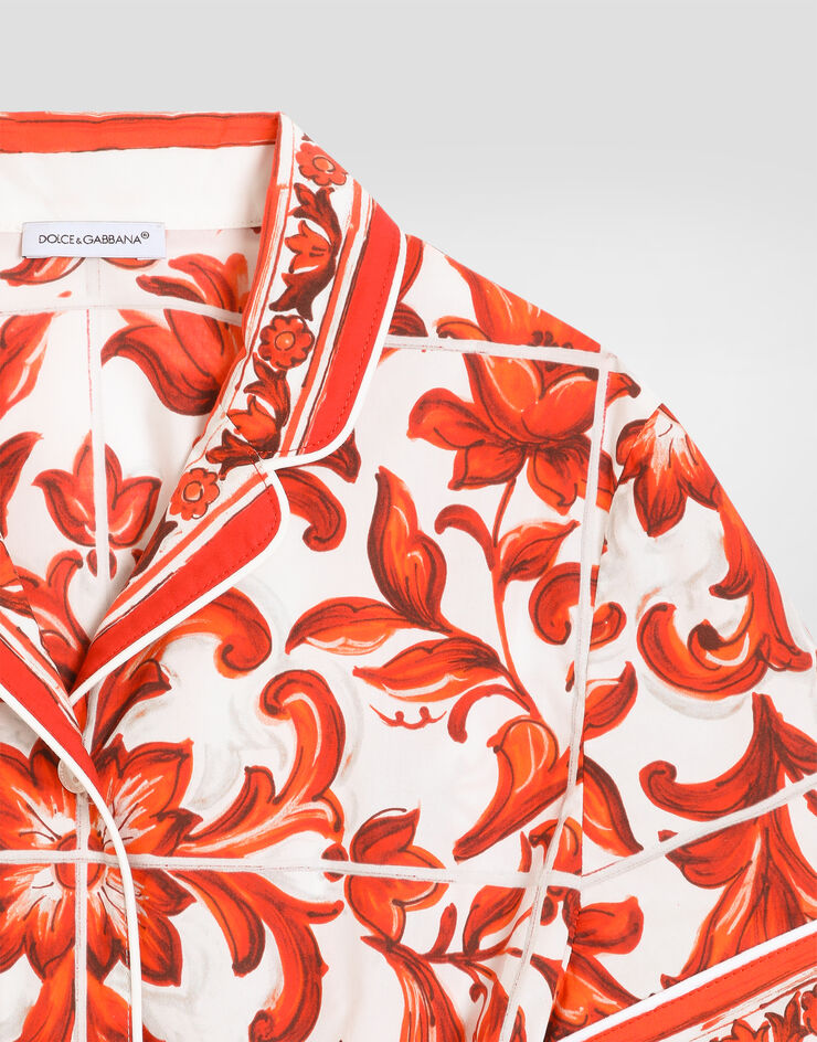 Dolce & Gabbana Majolica-print poplin vanity shirt Multicolor L56S07G7P4J