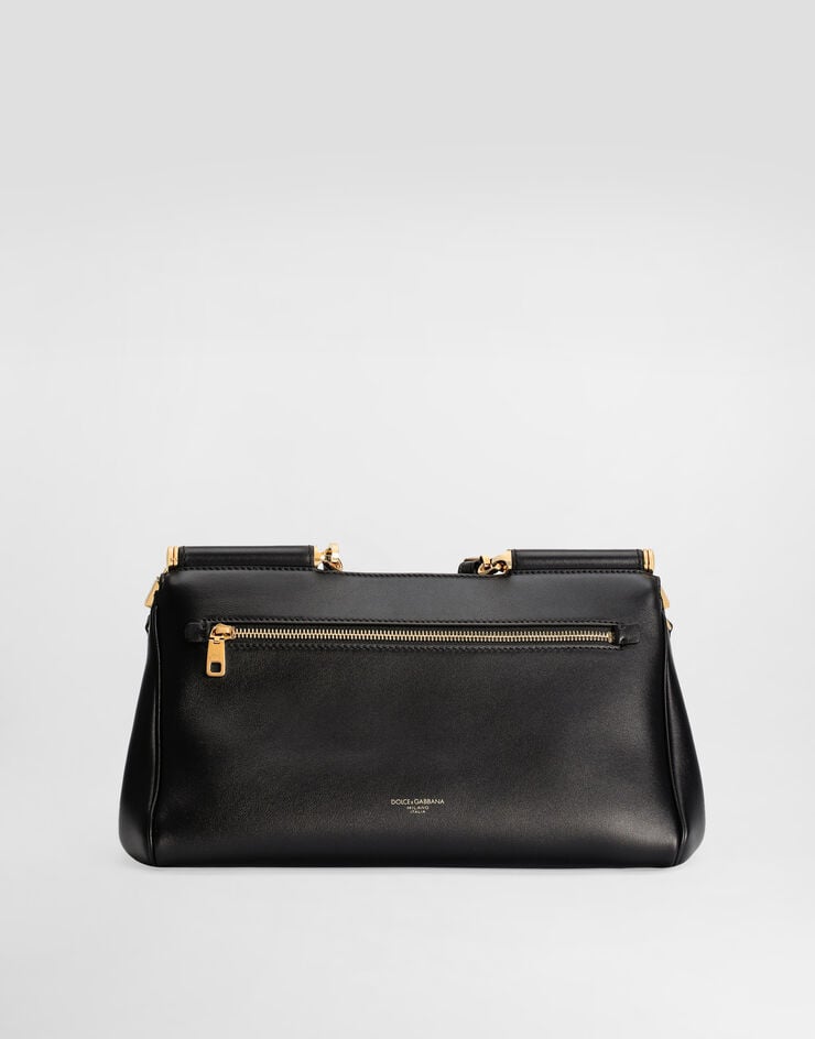 Dolce & Gabbana MY SICILY プロンジェカーフスキン ハンドバッグ  Black BB7782B7321